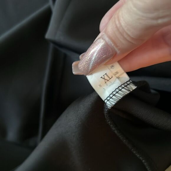 Elegant One Shoulder Layered Irregular Sleeve Black  Midi Dress - Picture 11 of 13